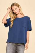 Boyfriend Ribbed Knit Top