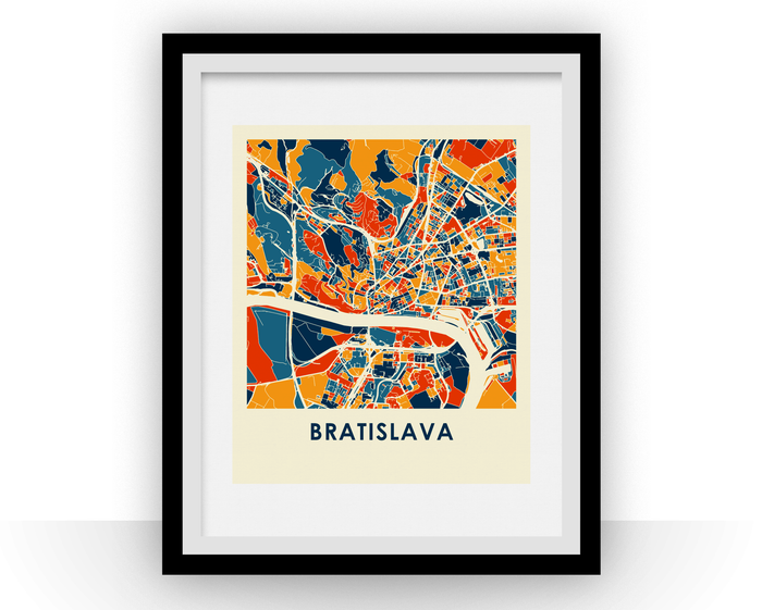Bratislava Map Print - Full Color Map Poster