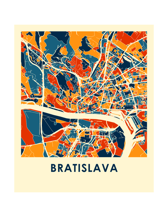 Bratislava Map Print - Full Color Map Poster