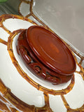 Brown Carved Round Std