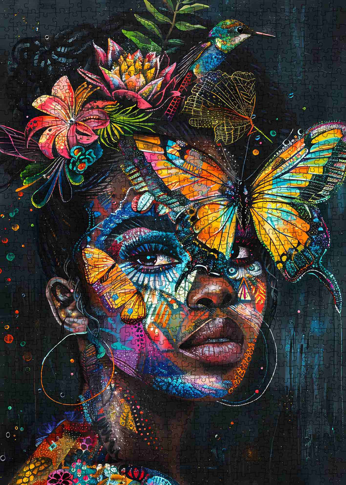 Butterfly Crown Dream Portrait Jigsaw Puzzle