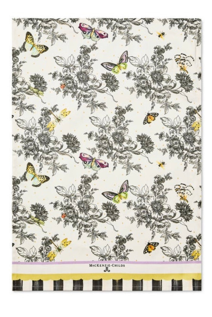 Butterfly Toile Printed Dish Towel