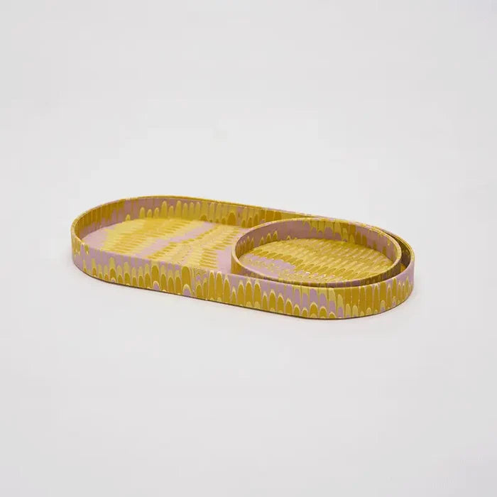 Canary Yellow Hand Marbled Desk Tray