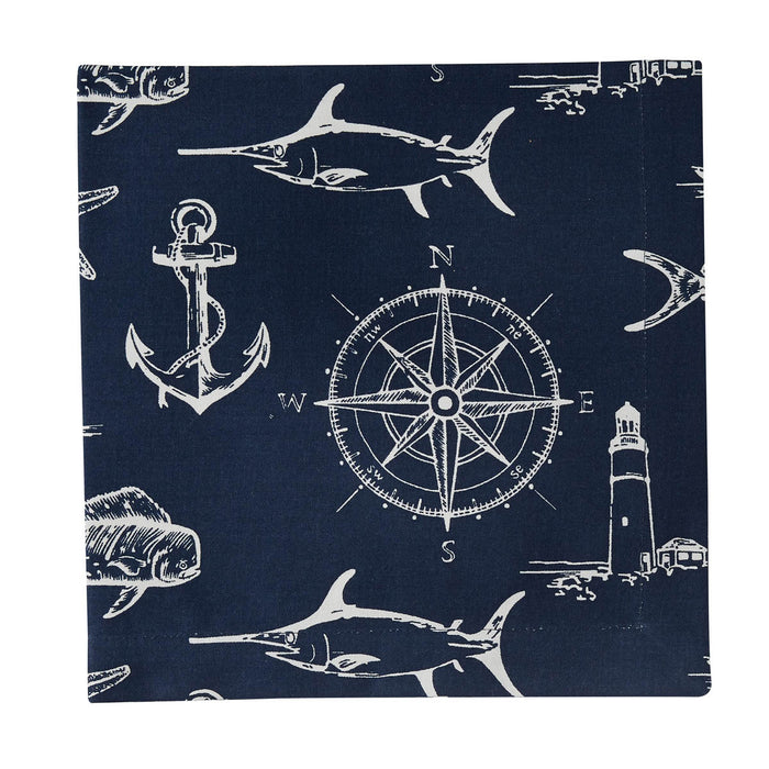 Captain's Quarters Napkin Navy • Coastal Compass Home Decor
