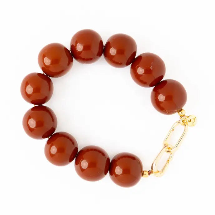 Ink + Alloy Cece Brown Resin Bead Bracelet