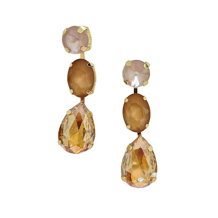 Celestia Gem Earring - Brown