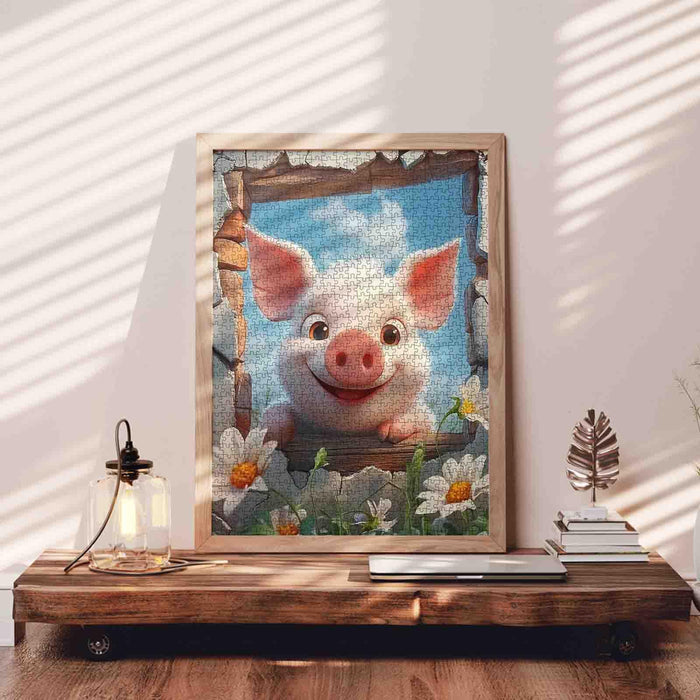 Cheerful Piglet Farm Jigsaw Puzzle