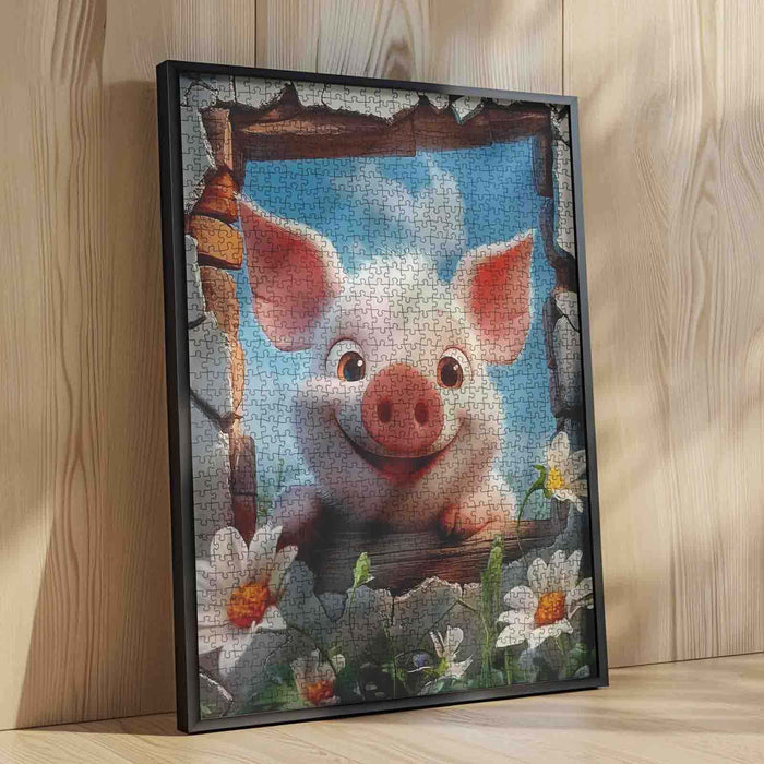 Cheerful Piglet Farm Jigsaw Puzzle