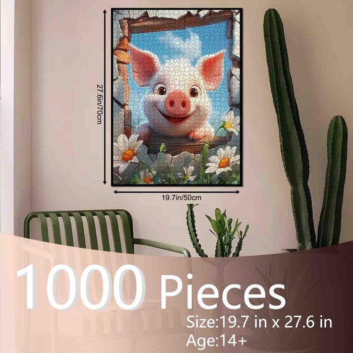 Cheerful Piglet Farm Jigsaw Puzzle