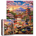 Cherry Blossom Sushi Japan Landscape Jigsaw Puzzle
