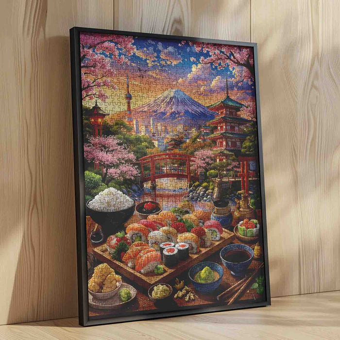 Cherry Blossom Sushi Japan Landscape Jigsaw Puzzle