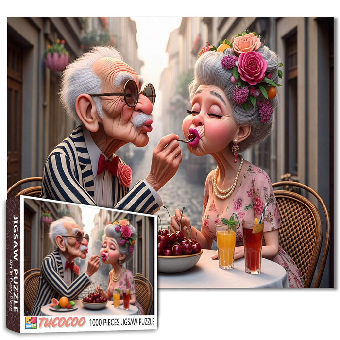 Cherry Kiss Romance Jigsaw Puzzle