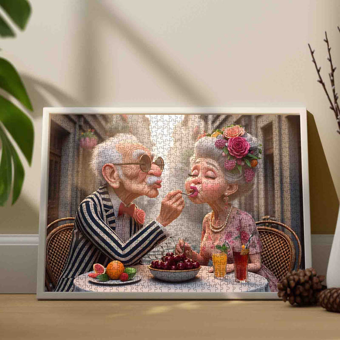 Cherry Kiss Romance Jigsaw Puzzle