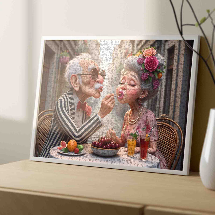 Cherry Kiss Romance Jigsaw Puzzle