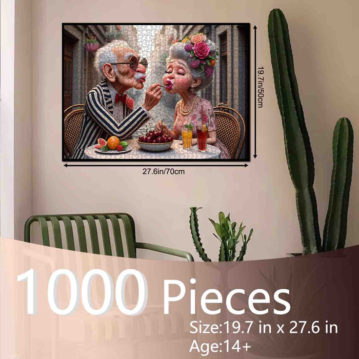 Cherry Kiss Romance Jigsaw Puzzle