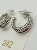 CHIC - Double Textured Hoop (silver) ER704