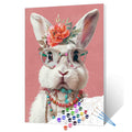 Chic Bunny Portrait Paint by Numbers