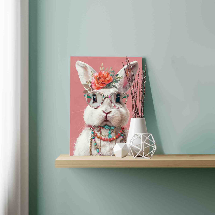 Chic Bunny Portrait Paint by Numbers
