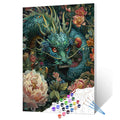 Chinese Dragon in Flowers Painting by Numbers