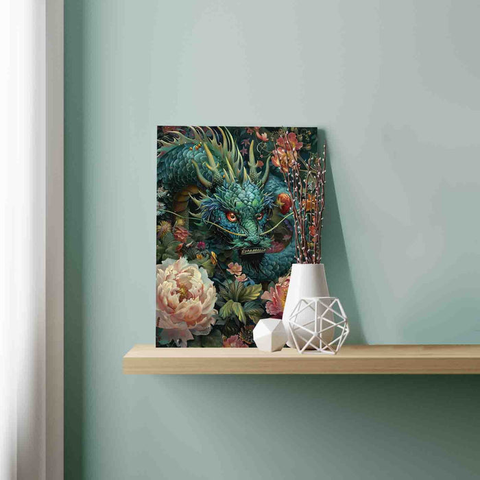 Chinese Dragon in Flowers Painting by Numbers
