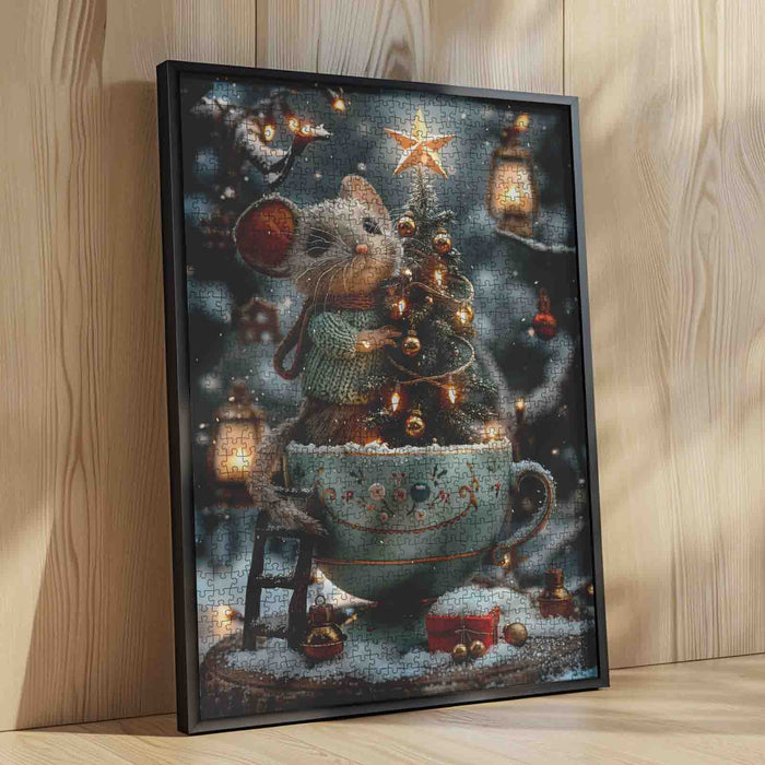 Christmas Mouse and Teacup Tree Jigsaw Puzzle