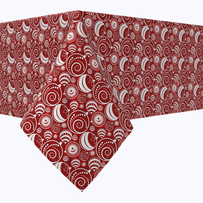 Christmas Ornaments Allover Red Cotton Rectangles