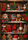 Christmas Treasures on Bookshelf Jigsaw Puzzle