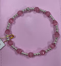 Classic 3mm sterling silver bunny bracelet with cotton candy cats eye