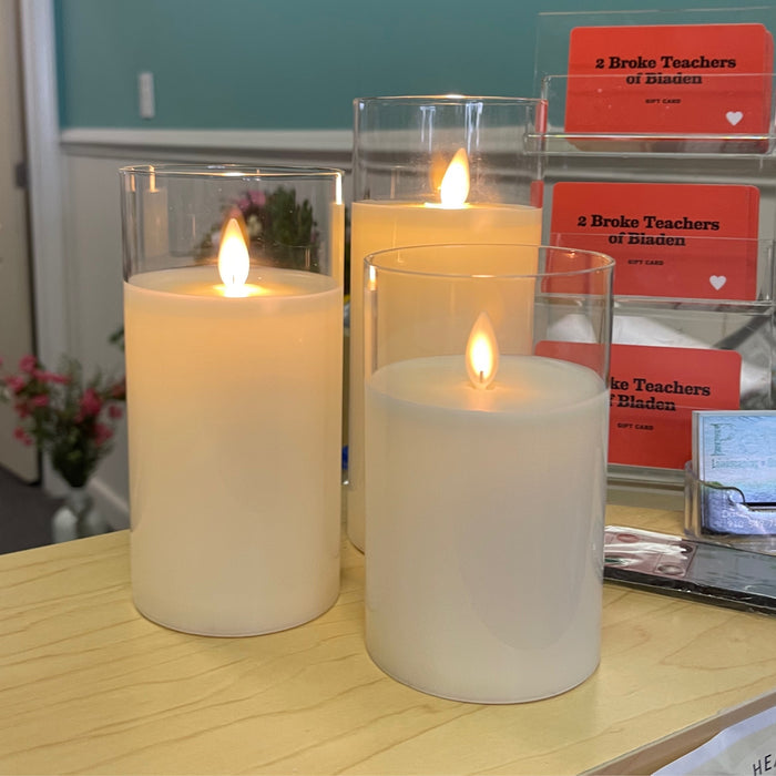 Clear glass LED Candles