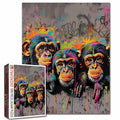 Color Splash Monkeys Jigsaw Puzzle