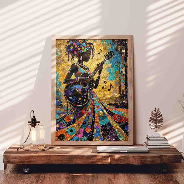 Colorful Guitar Melody Art Jigsaw Puzzle