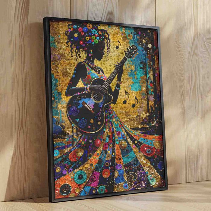 Colorful Guitar Melody Art Jigsaw Puzzle