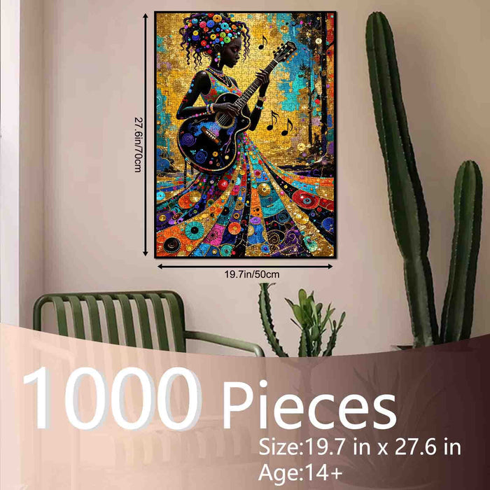 Colorful Guitar Melody Art Jigsaw Puzzle