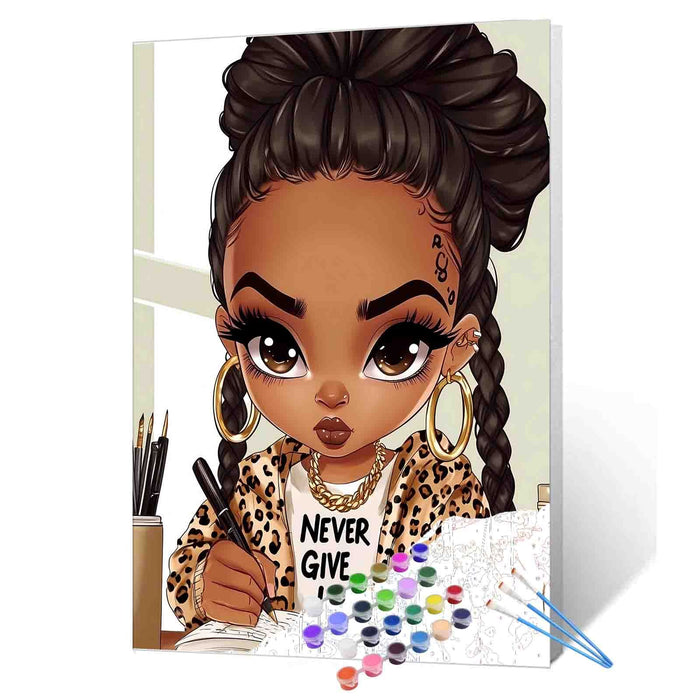Confident Study Girl Paint by Numbers