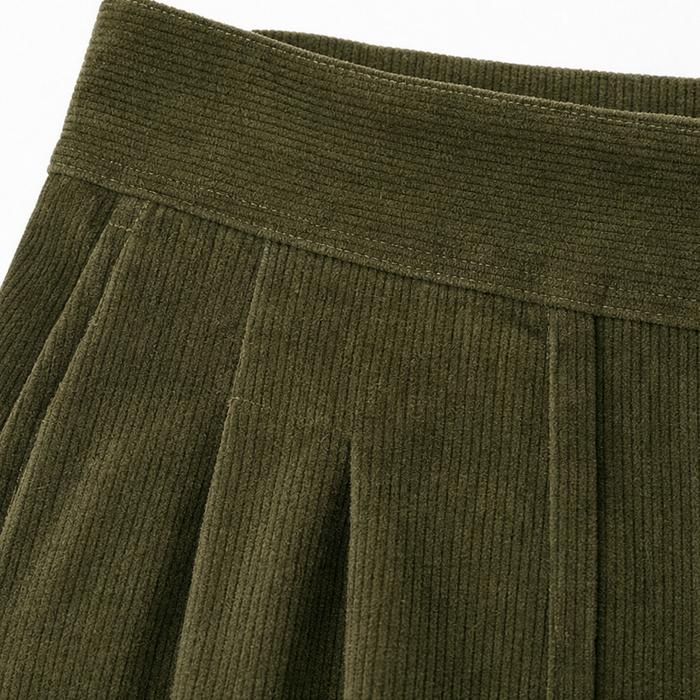 Cordelle – Asymmetrical Button-Front Pleated Wide-Leg Pants
