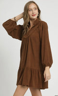 Corduroy Tiered Babydoll Dress
