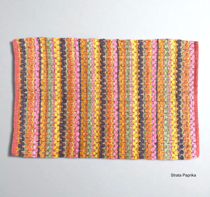 Cotton Rugs Made in India Strata Paprika