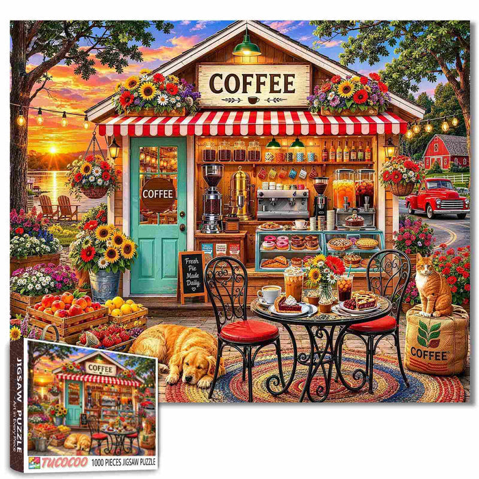 Country Coffee Cottage Jigsaw Puzzle