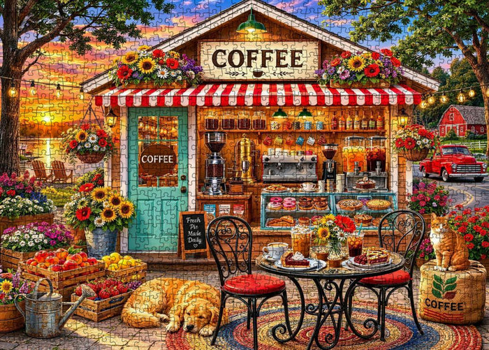 Country Coffee Cottage Jigsaw Puzzle