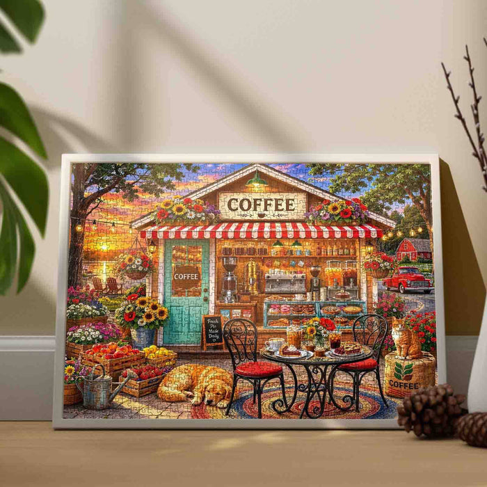 Country Coffee Cottage Jigsaw Puzzle