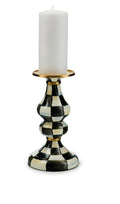 Courtly check medium pillar candlestick