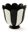 courtly stripe scalloped small flower pot