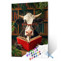 Cow Reading in Quiet Library Paint by Numbers