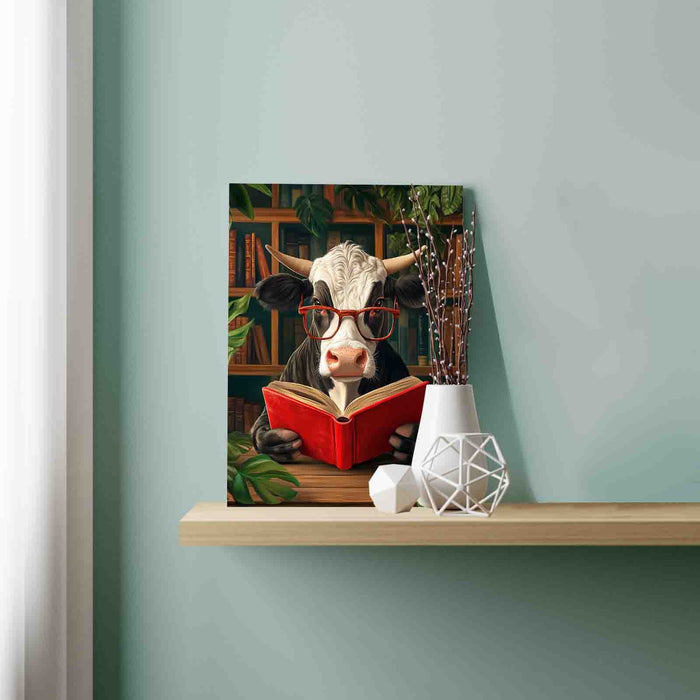 Cow Reading in Quiet Library Paint by Numbers