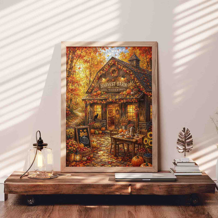 Cozy Autumn Harvest Barn Jigsaw Puzzle