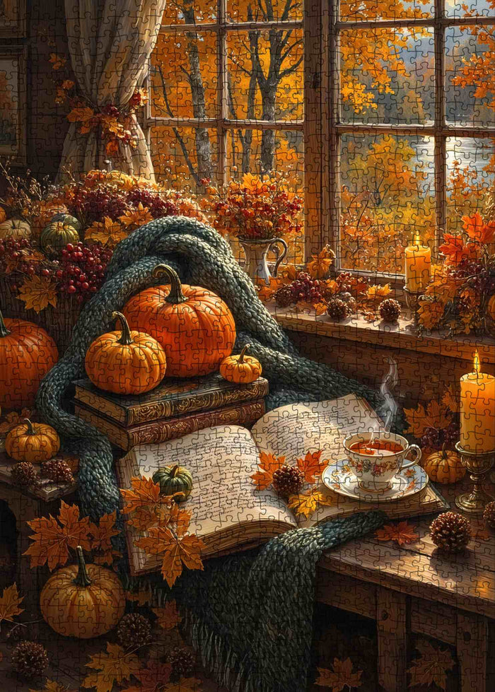 Cozy Autumn Reading Nook Jigsaw Puzzle