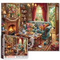 Cozy Cat Tea Party Jigsaw Puzzle