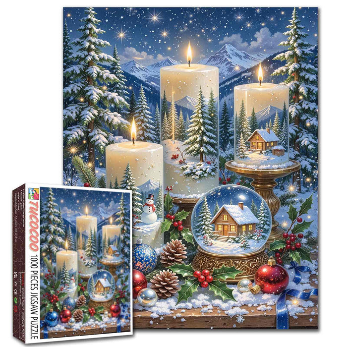 Cozy Christmas Candle Forest Jigsaw Puzzle