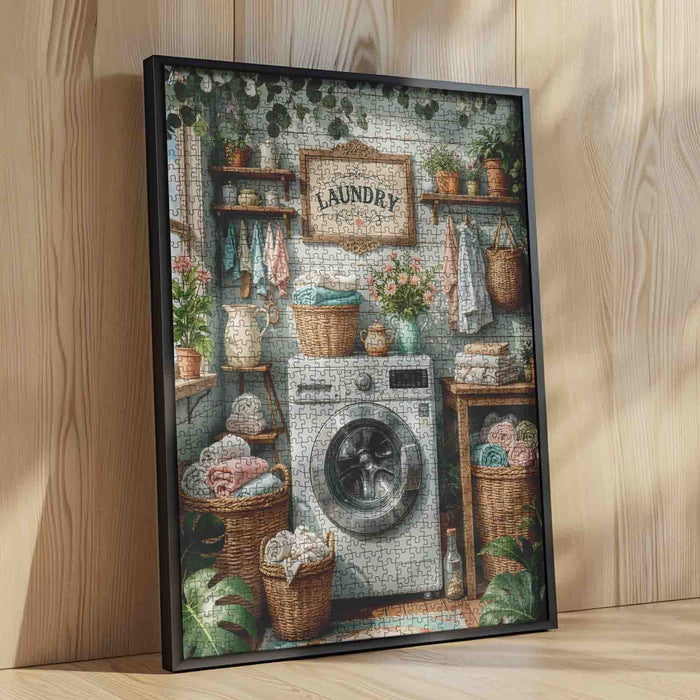 Cozy Green Laundry Room Jigsaw Puzzle