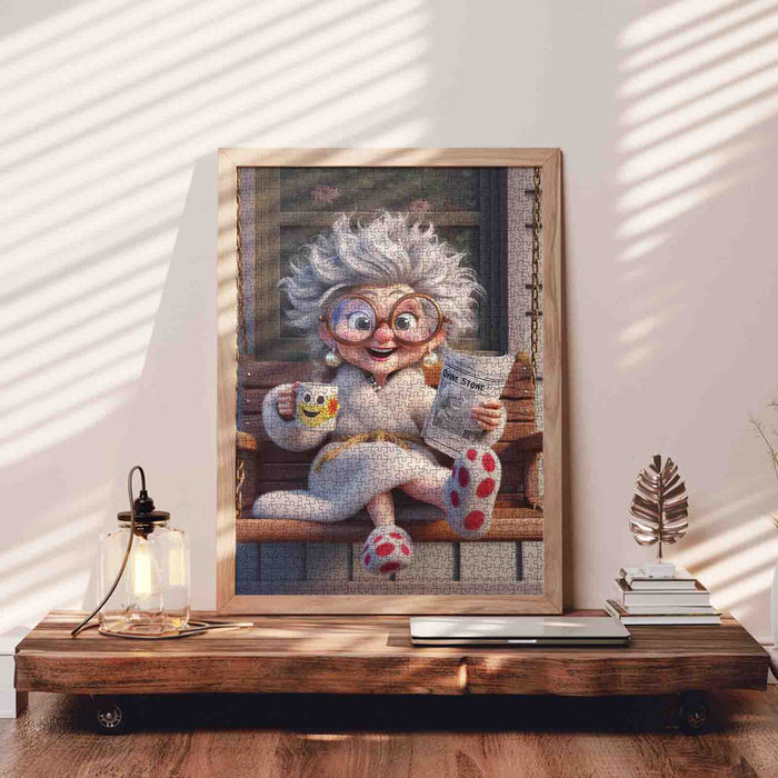Cozy Morning Granny Reading Jigsaw Puzzle